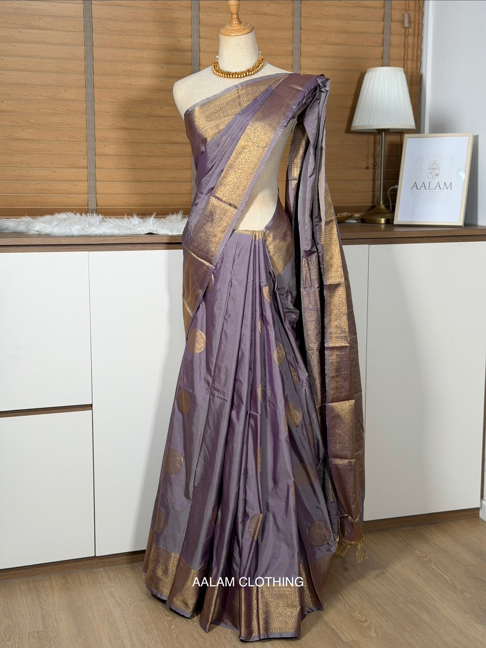 Soft Silk Saree - Ash Purple