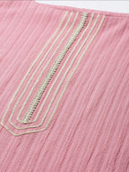 Sleeveless Kurta Set - Pink & Gold