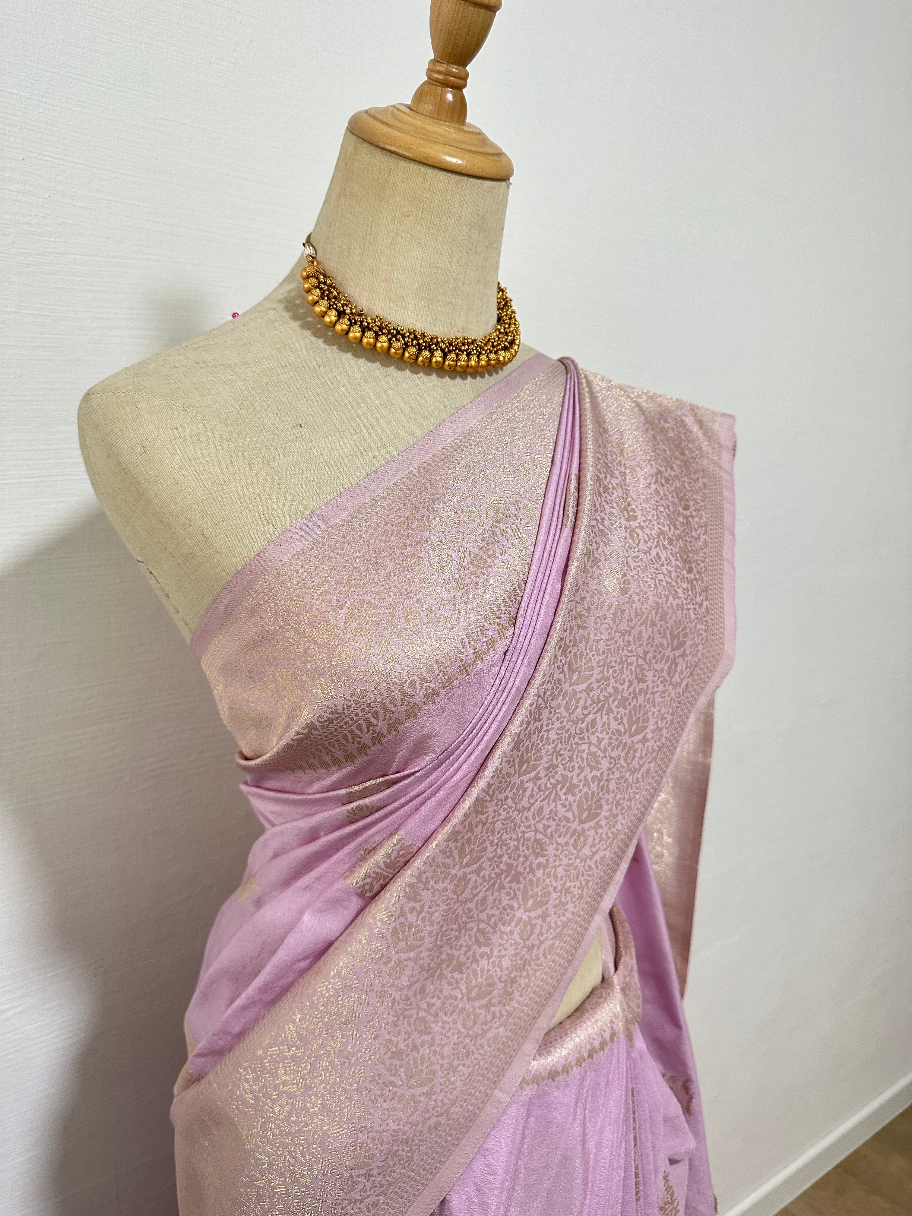Semi Khaddi Georgette  Saree - Lavender