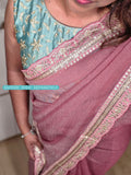 Crushed Saree - Dusty Pink