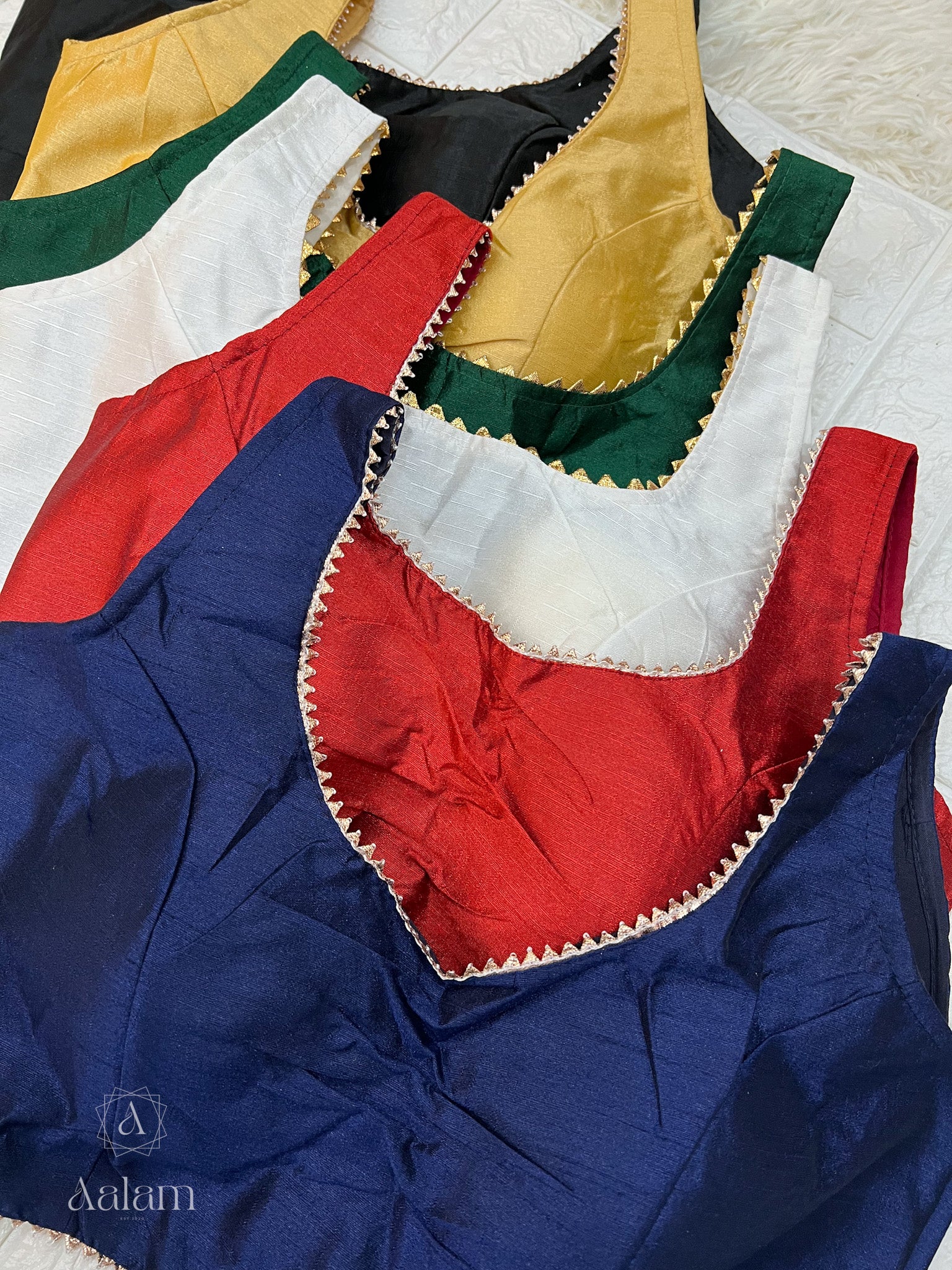 Silk Sleeveless Blouse with foil lining- Navy Blue