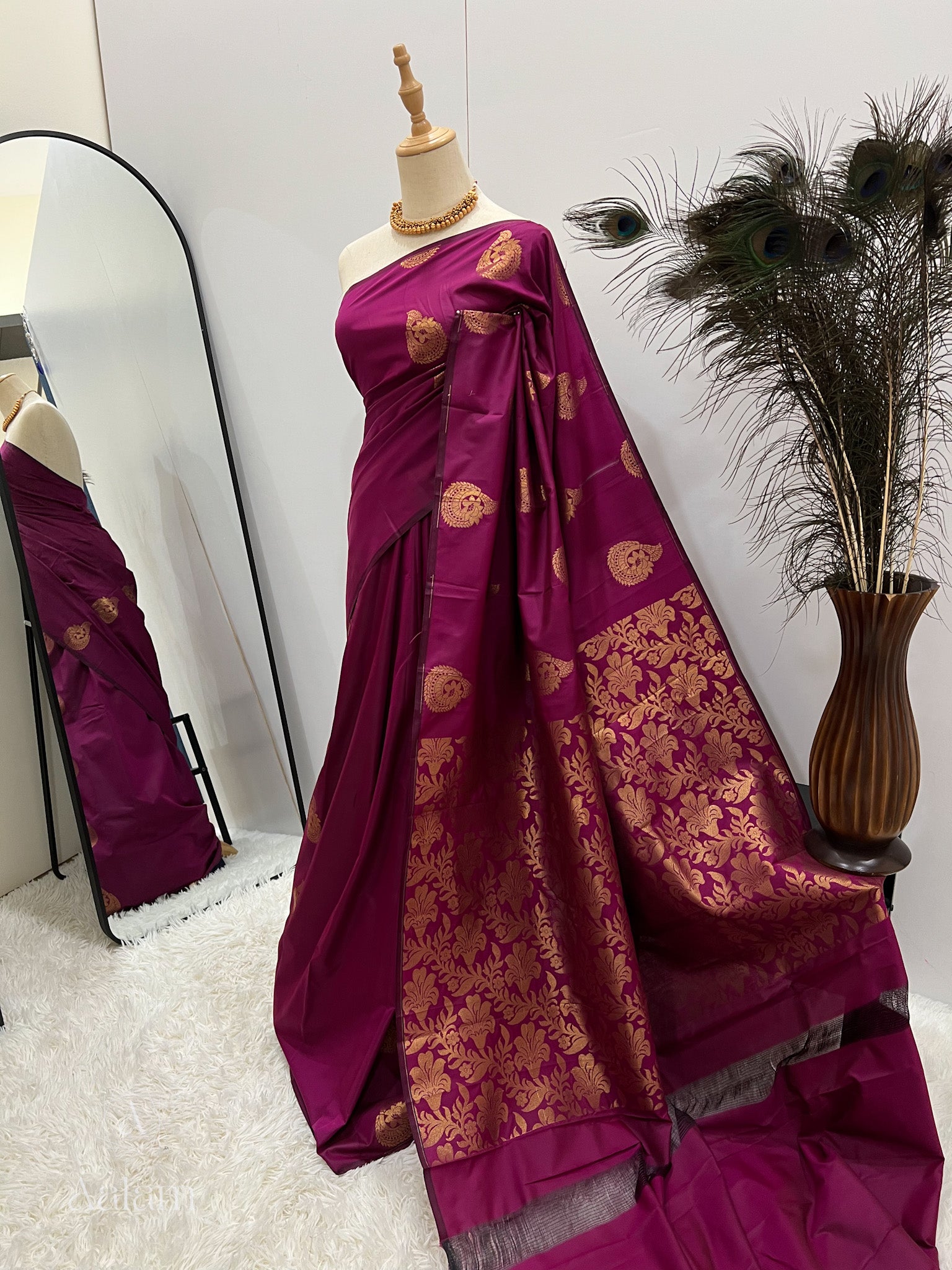 Soft Silk Saree - Purple Magenta